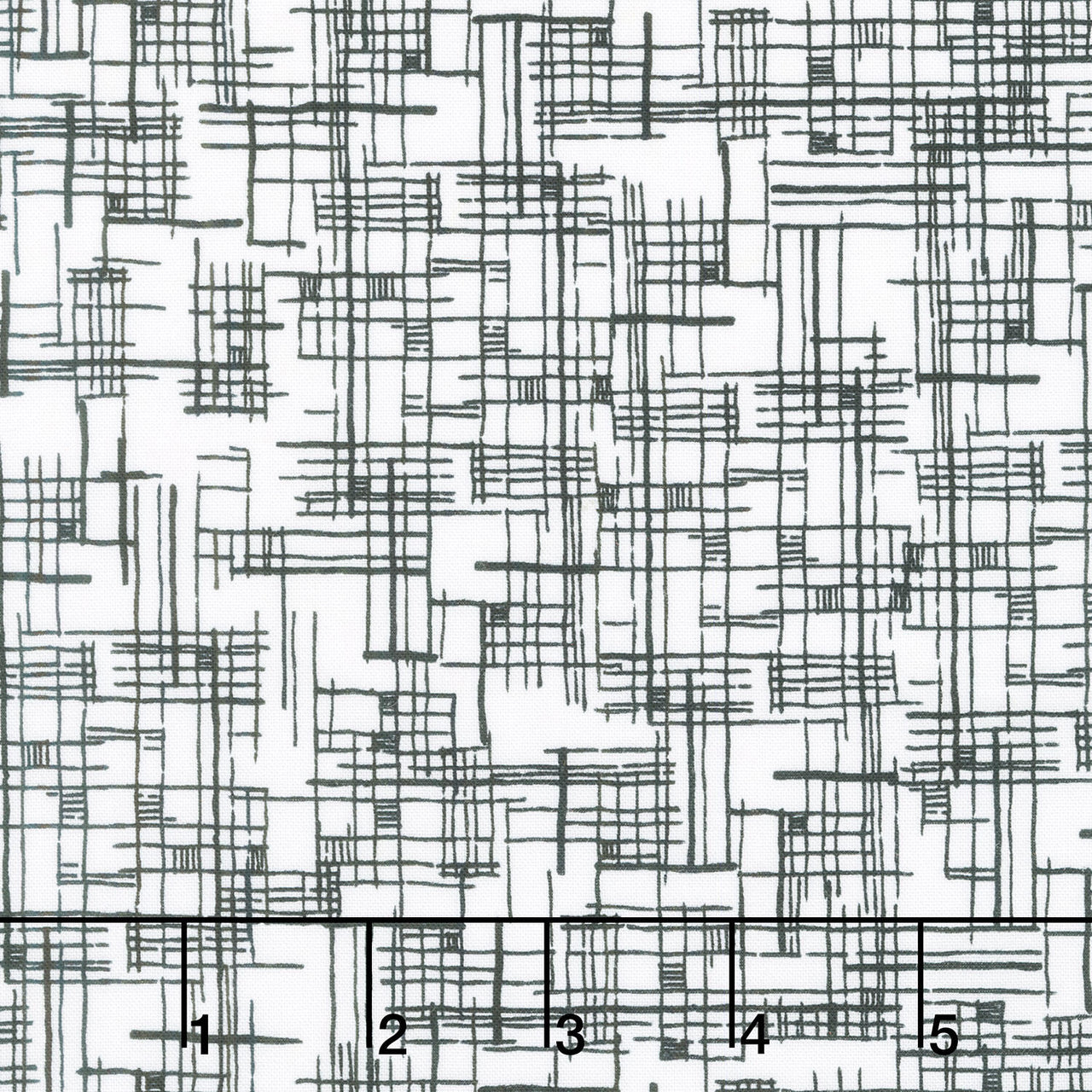 Winding Road - Map White/Black Yardage
