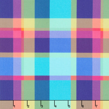 Winding Road - Summer Plaid Canvas Multi Yardage