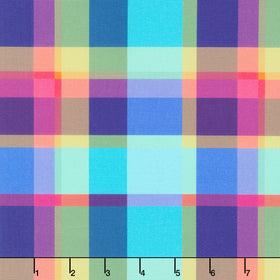 Winding Road - Summer Plaid Canvas Multi Yardage