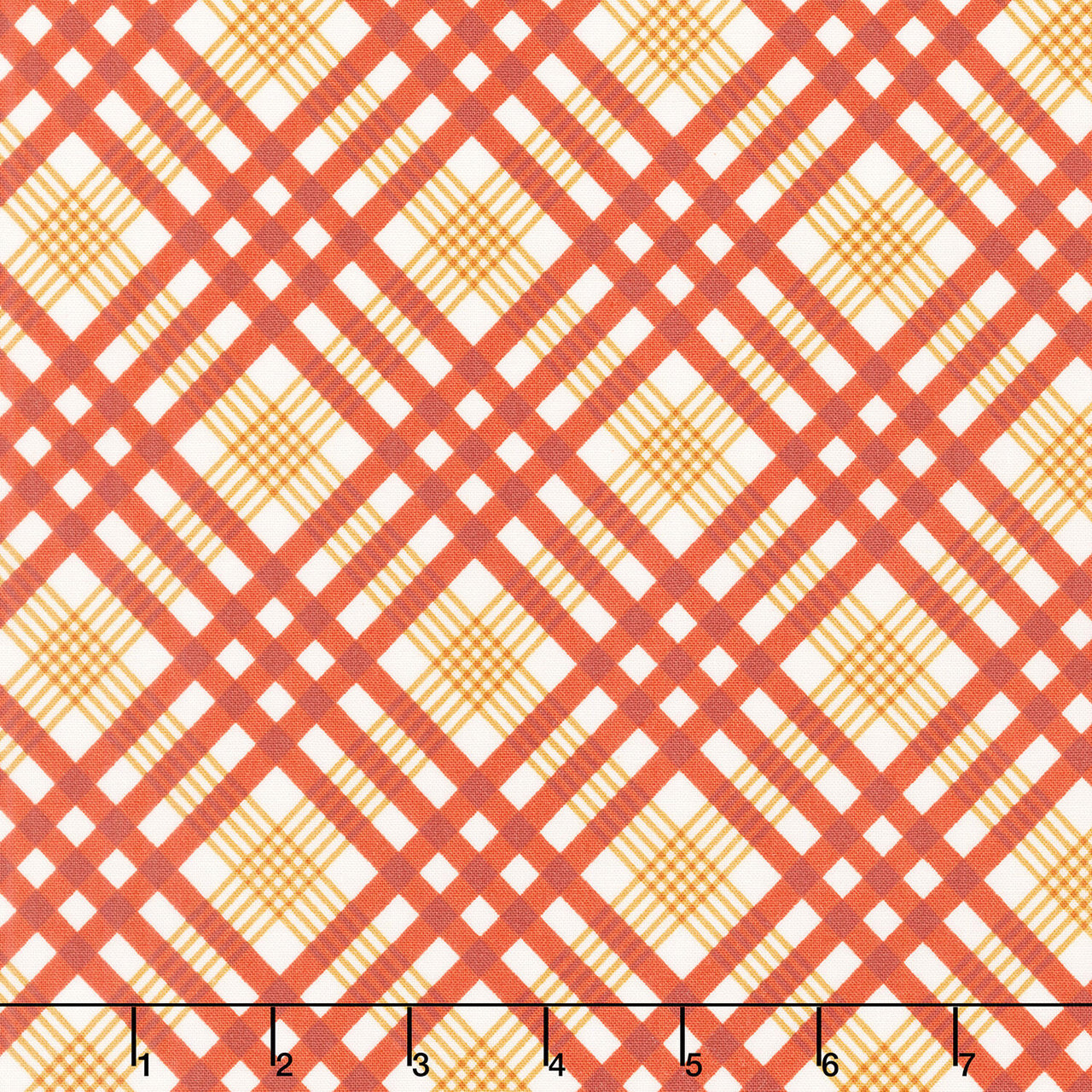 Honeycrisp - Cozy Plaid Ivory Ruby Yardage