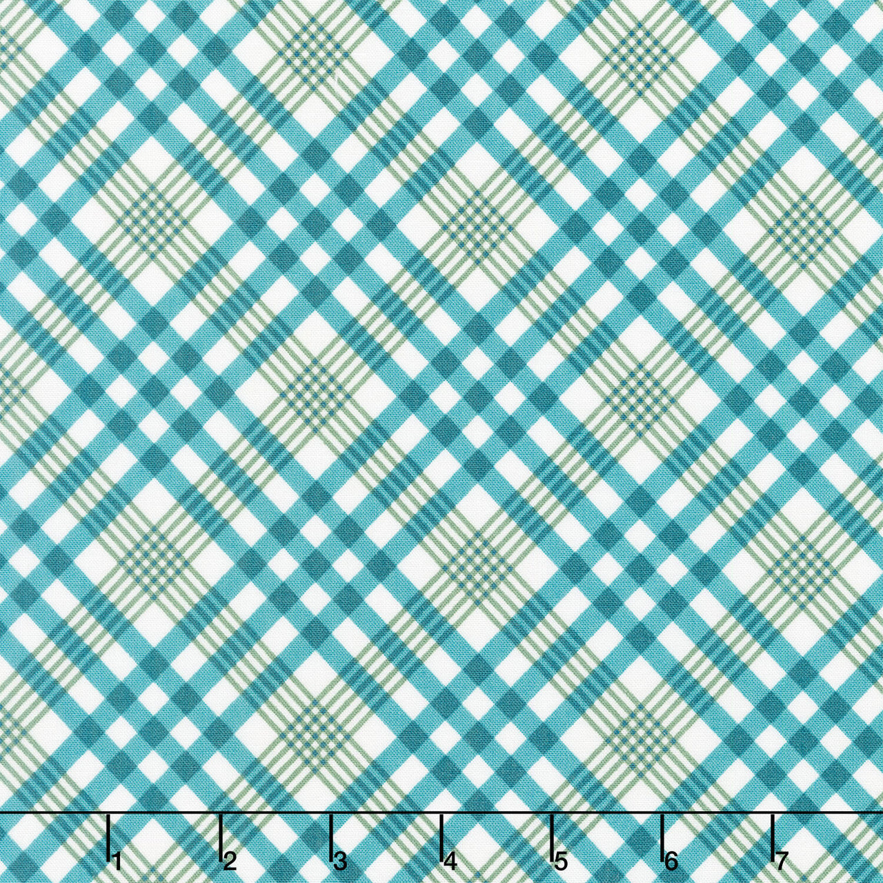 Honeycrisp - Cozy Plaid Ivory Spruce Yardage