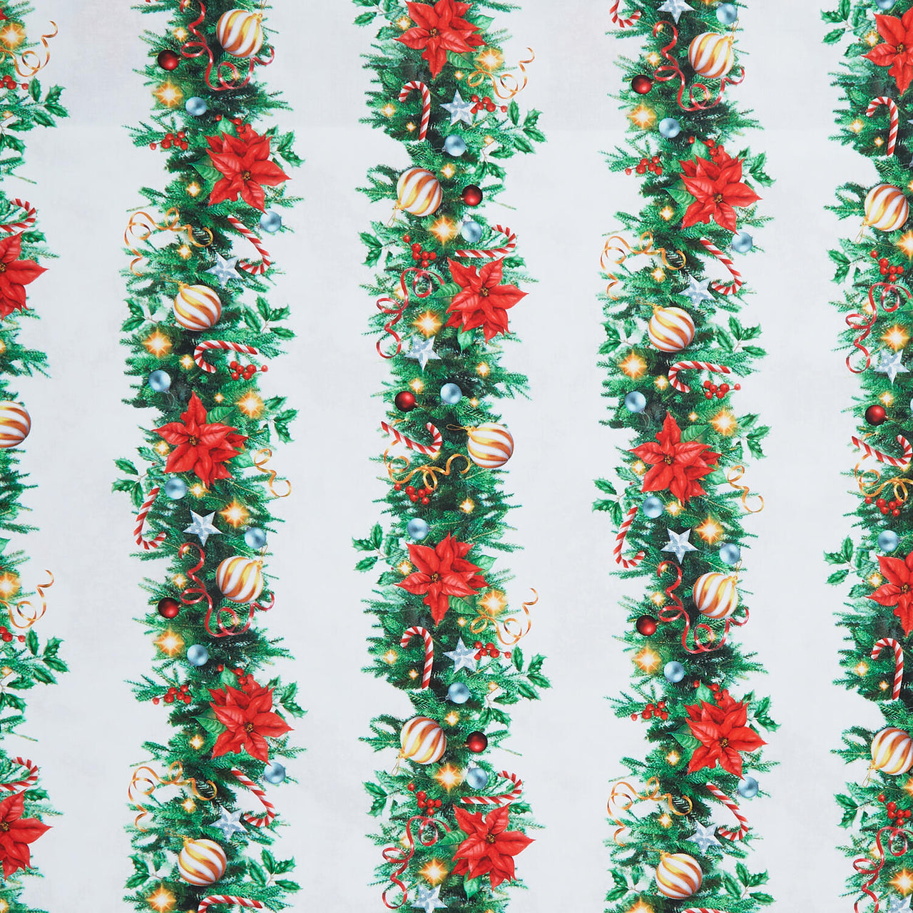 All American Christmas - Deck the Halls White Yardage
