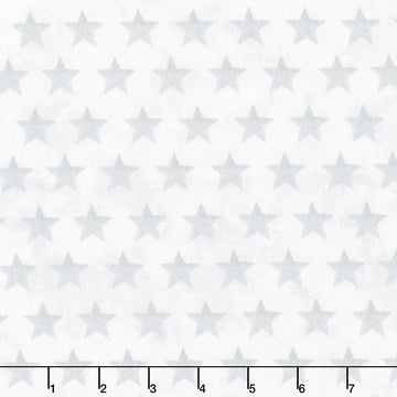 All American Christmas - Star Bright White Yardage