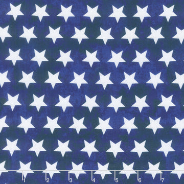 All American Christmas - Star Bright Blue Yardage
