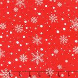 Winter Wonder - Snowflakes Red Yardage