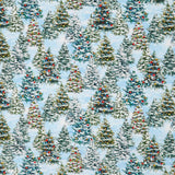 Winter Wonder - Christmas Tree Farm Icy Blue Puff Yardage
