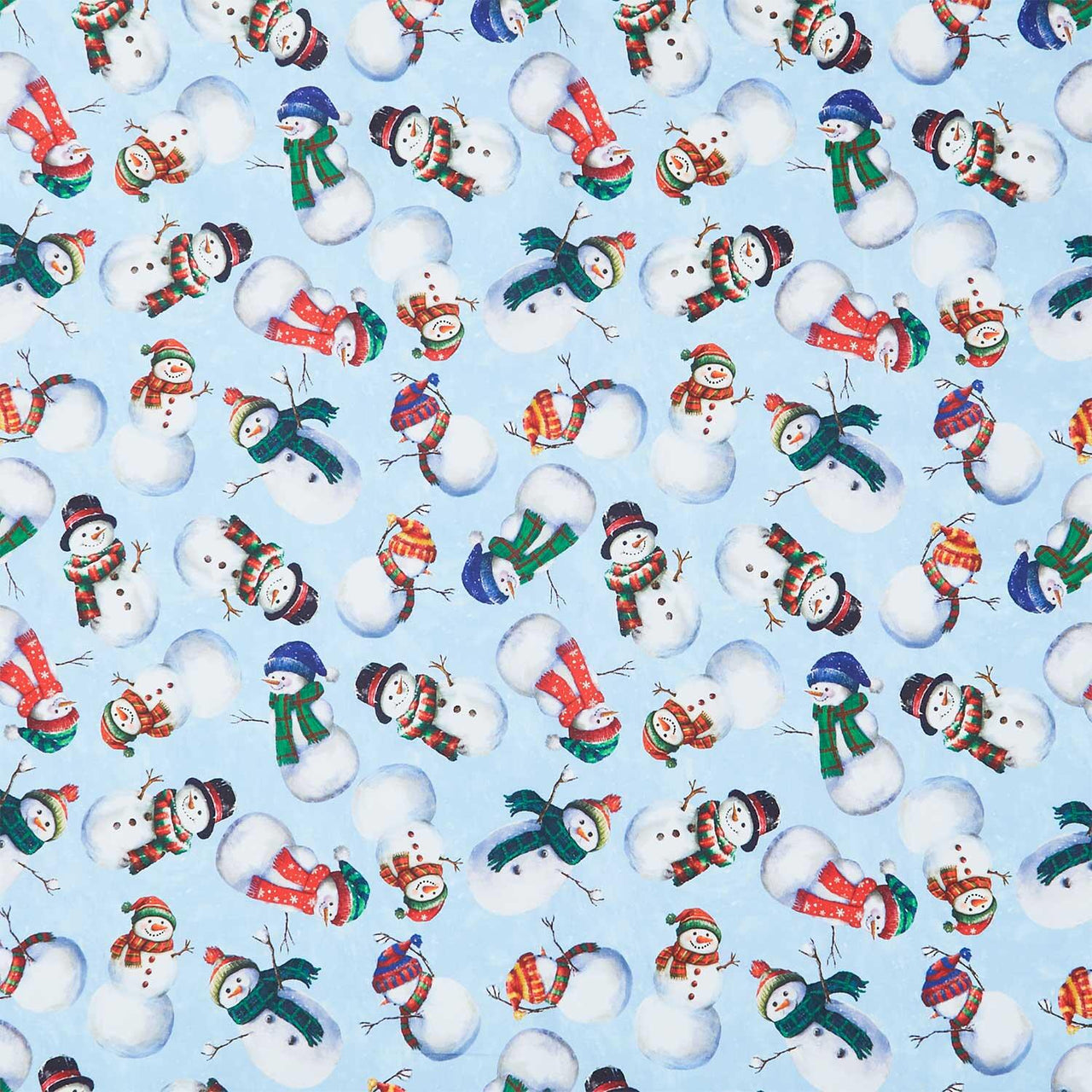 Winter Wonder - Snow Guys and Gals Icy Blue Yardage