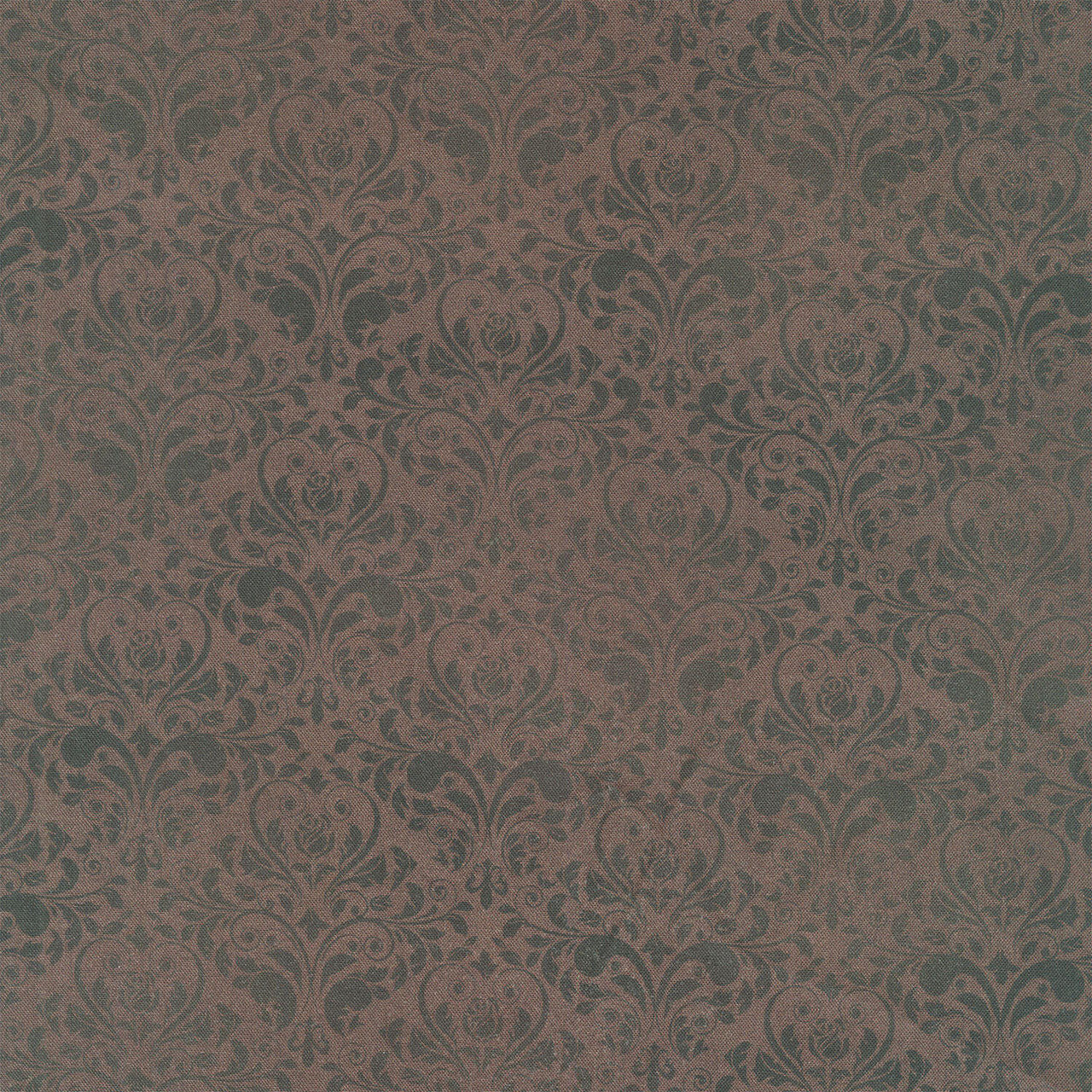 Midnight Hollow - Damask Chocolate Yardage