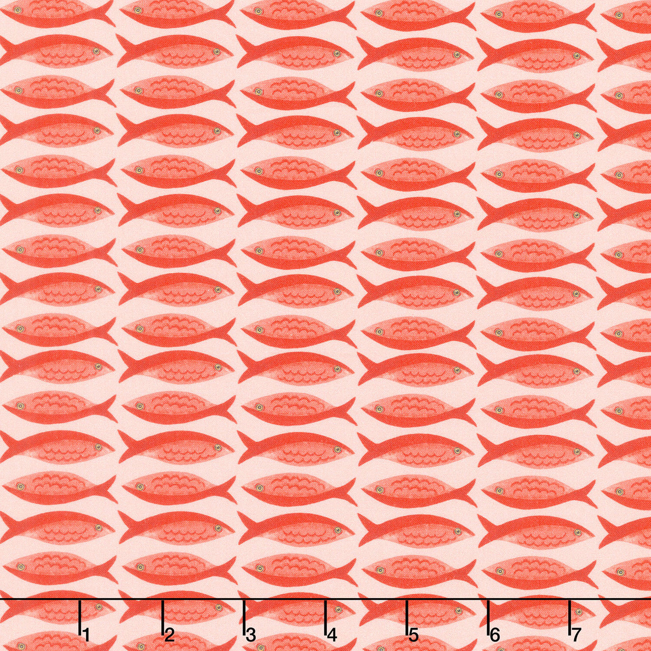 Villa Sol - Little Fishies Salmon Yardage