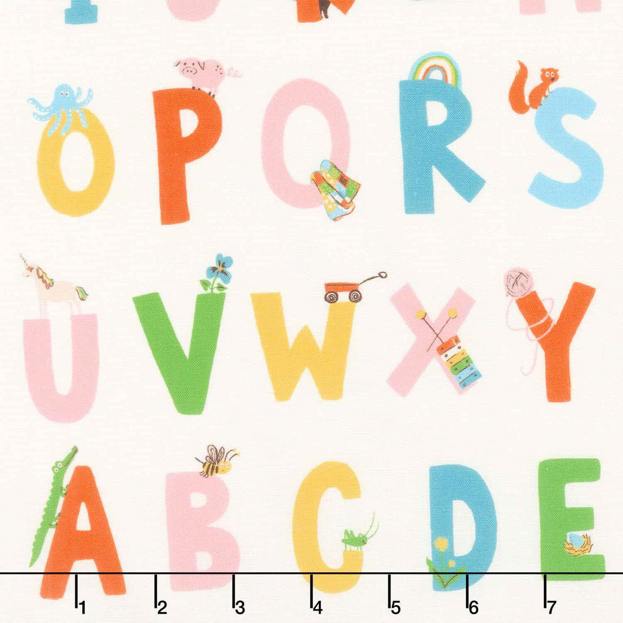 Heather Ross Favorites - Alphabet Cream Yardage