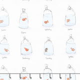 Heather Ross Favorites - Goldfishes in Bags White Yardage