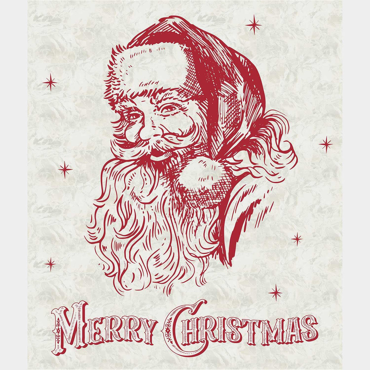 Jolly Christmas - Merry Christmas Santa Ivory Red Panel