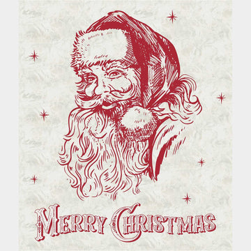 Jolly Christmas - Merry Christmas Santa Ivory Red Panel