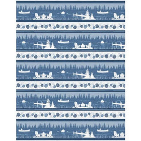 Lake Retreat - Repeating Stripe - Blue
