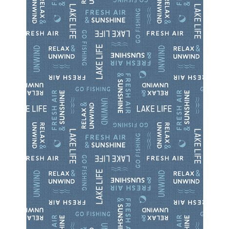 Lake Retreat - Word Toss - Blue