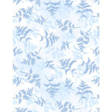 Dreaming in Blue - Fern Toss - White