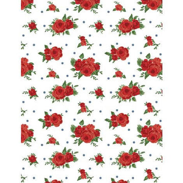 Summertime Daydream - Red Roses - White