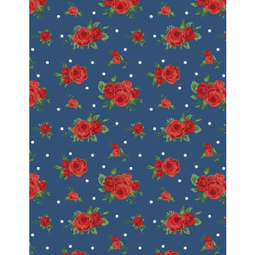 Summertime Daydream - Red Roses - Navy