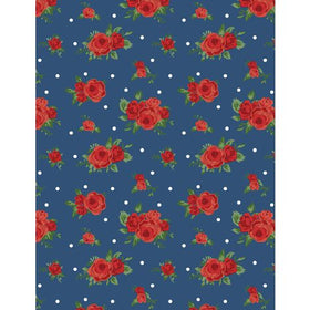 Summertime Daydream - Red Roses - Navy