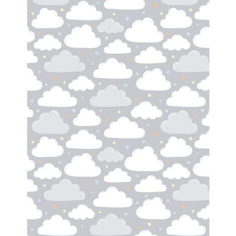 Baby's Adventure - Clouds - Gray Yardage