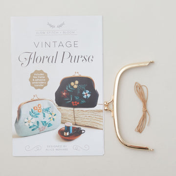 Vintage Floral Purse Embroidery Kit
