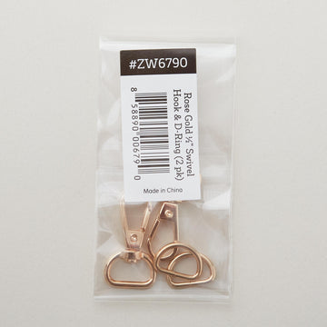Swivel Hook & D-ring Set - 1/2" Rose Gold