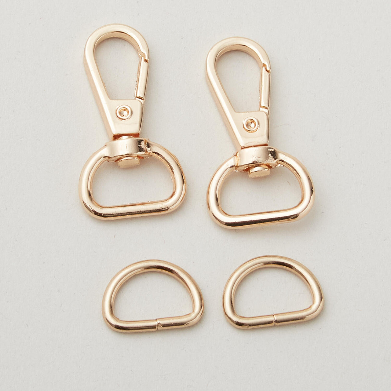 Swivel Hook & D-ring Set - 1/2" Rose Gold