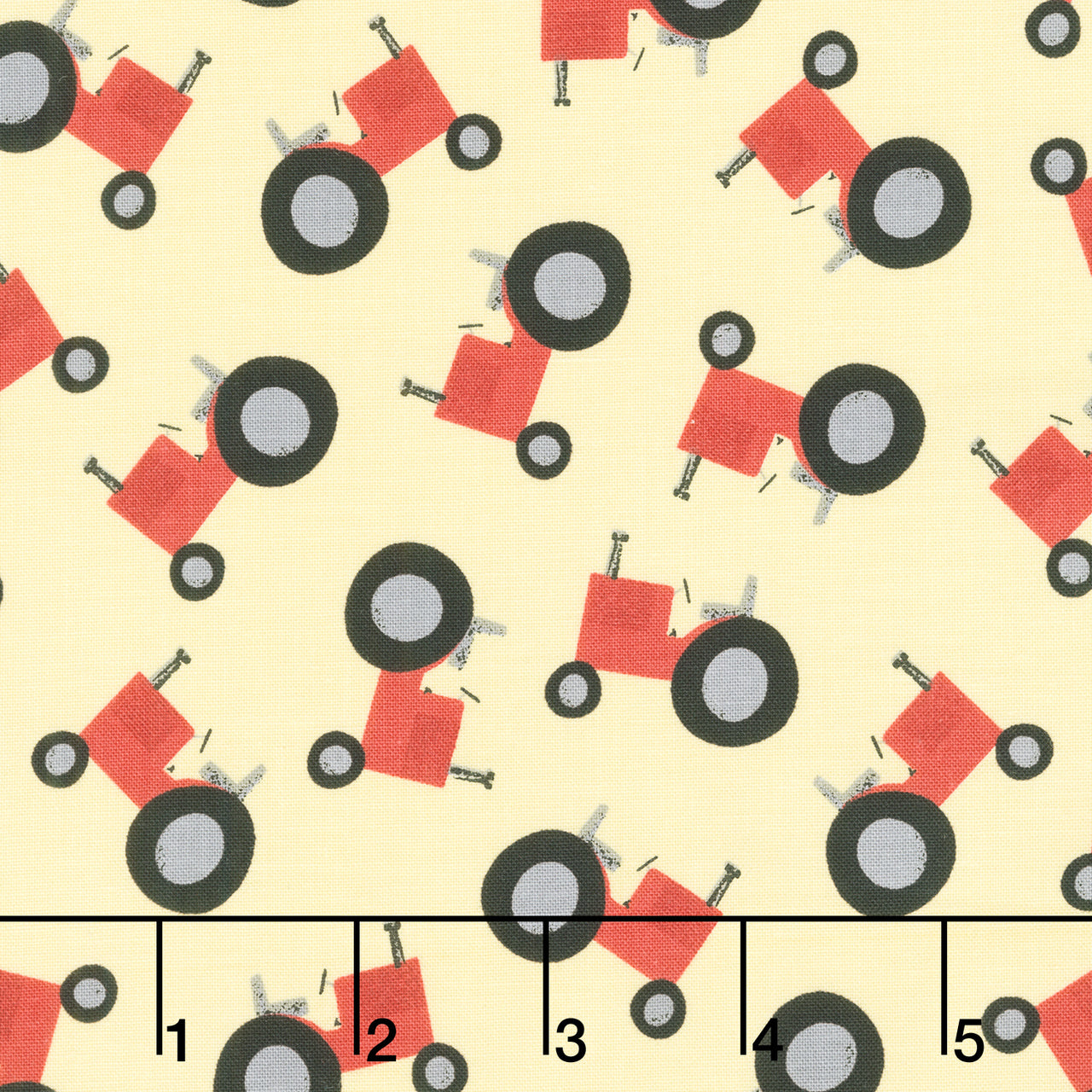 Farm-tastic Friends - Tossed Tractors Yellow Yardage