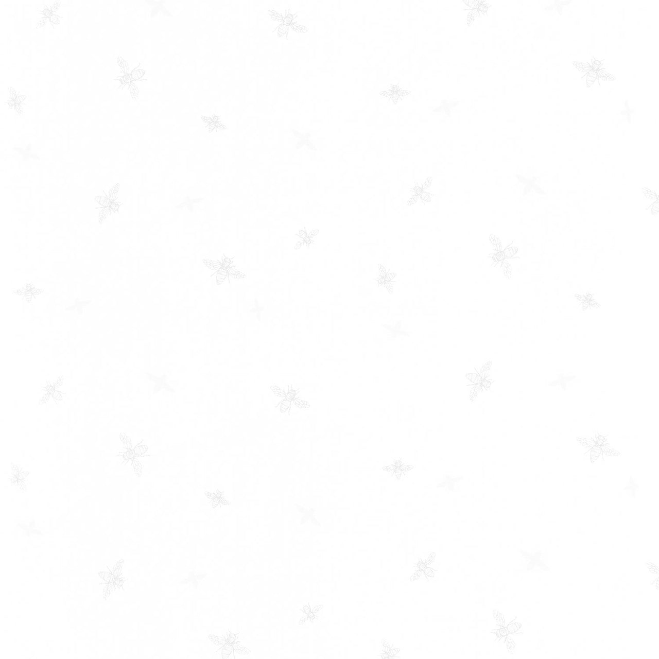 Honey Bees and Flowers Please - Bees White-on-White Yardage Primary Image