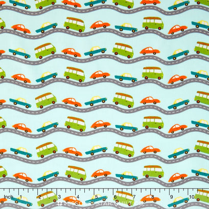 Wheels 2 - Road Blue Yardage