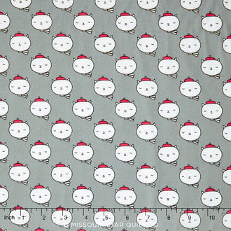 Oui Oui Paris - Hip Cats Silver Yardage