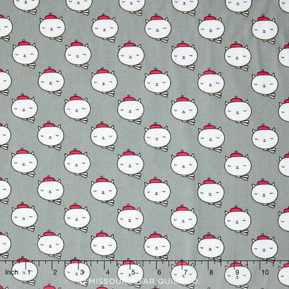 Oui Oui Paris - Hip Cats Silver Yardage