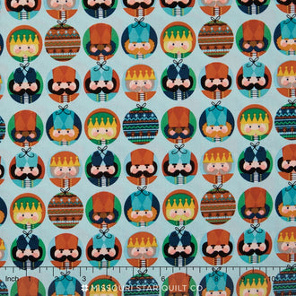 Nutcracker Christmas - Nutcracker Dots Aqua Yardage