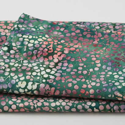 Winter Wonders Batiks - Berries Dark Green 2 Yard Cut
