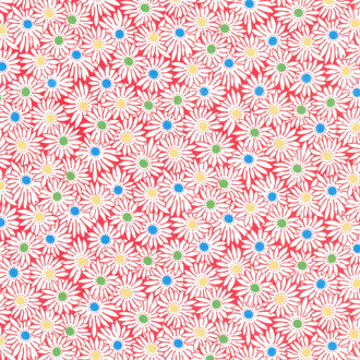 Garden Party - Pop Daisy Red Yardage