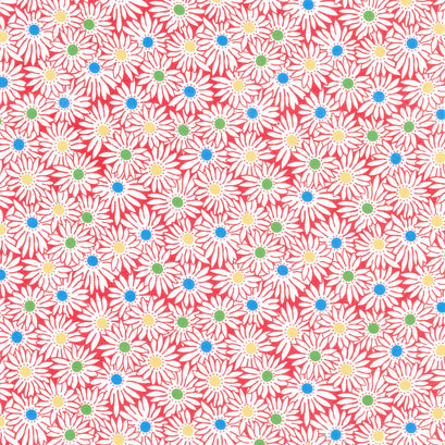 Garden Party - Pop Daisy Red Yardage