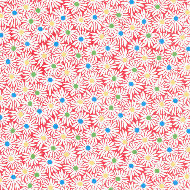 Garden Party (Windham) - Pop Daisy Red Yardage Primary Image