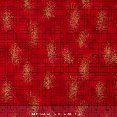 Asian Traditions - Red Metallic Yardage
