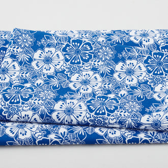 Blue Bayou - Plants Dark Blue 2 Yard Cut