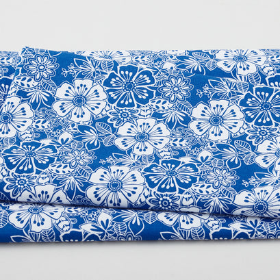 Blue Bayou - Plants Dark Blue 2 Yard Cut