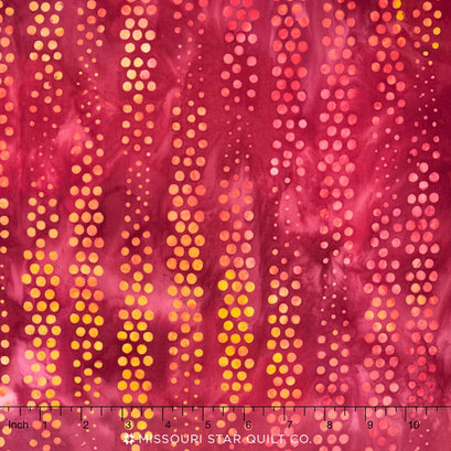 Artisan Batiks - Elementals Dots n' Spots Bubble Stripe Red Yardage