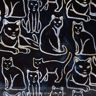 Artisan Batiks - Feline Fine Cat Indigo Yardage