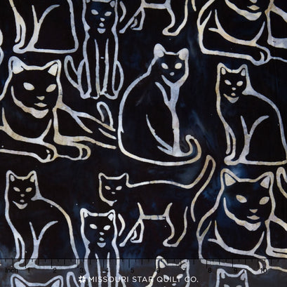 Artisan Batiks - Feline Fine Cat Indigo Yardage