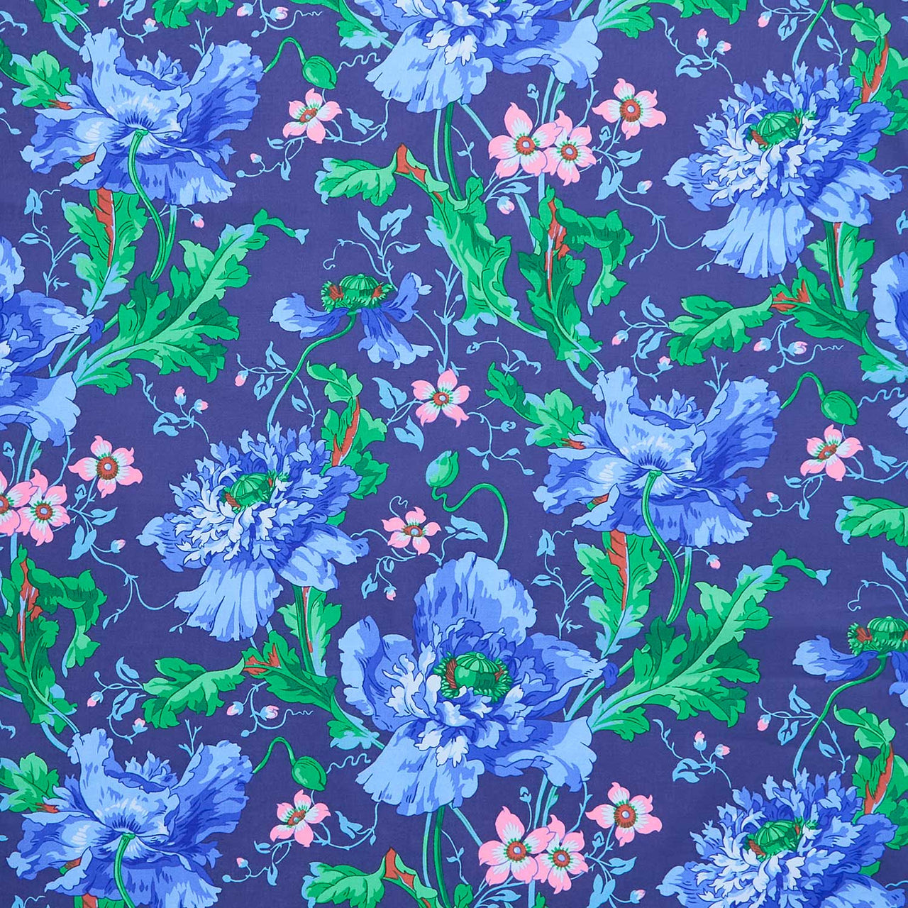 Kaffe Fassett Collective - August 2024 - Papaver Blue Yardage Primary Image