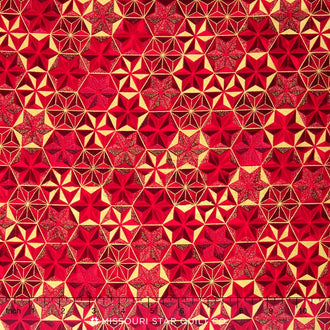 Winter's Grandeur - Red Metallic Yardage