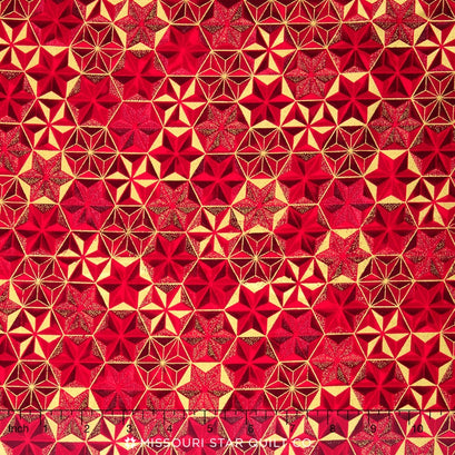 Winter's Grandeur - Red Metallic Yardage