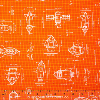Spaced Out - Blueprint Orange Yardage