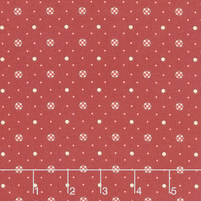 Garnets and Gingham - Gingham Dots Garnet Yardage