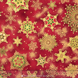 Holiday Flourish - Crimson Metallic Yardage