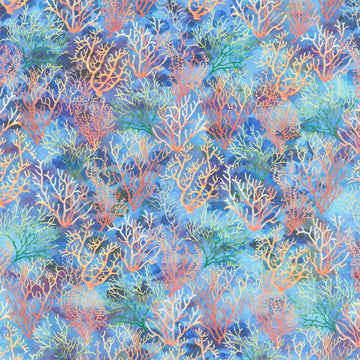 Calypso III - Coral Blue Yardage Primary Image